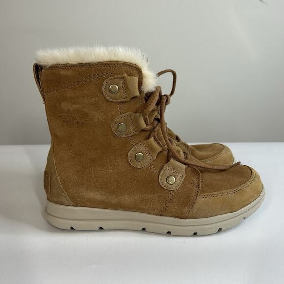 SOREL Explorer Joan Women’s 8.5 Quarry Waterproof Leather/Suede Lace Up Boot - Picture 4 of 9